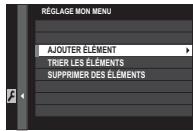 FUJIFILM X-T20 - Reglage mon MENU - 1
