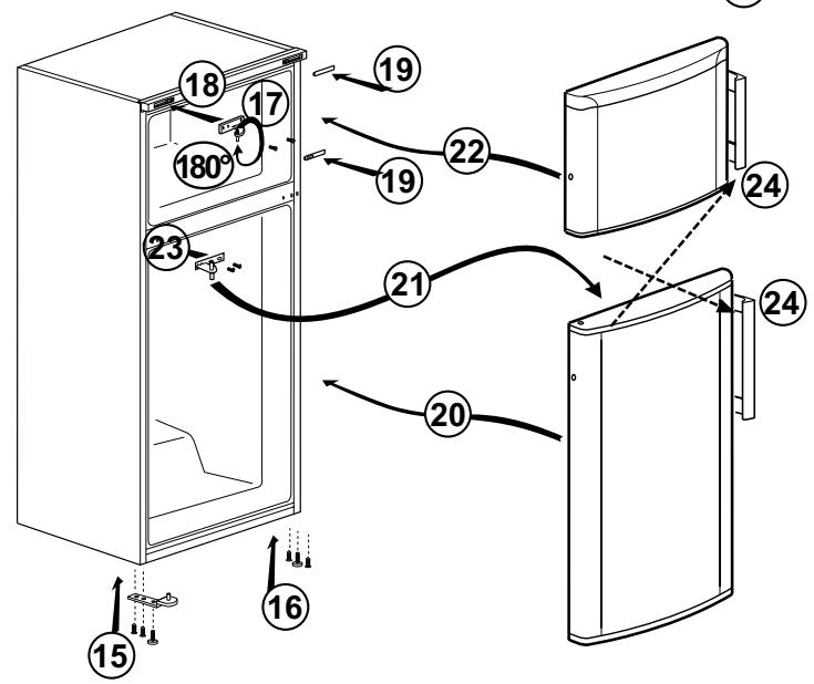 BEKO REFRIGERATEURCONGELATEURRDNESSOKSOXBN - Réversibilité des portes - 2