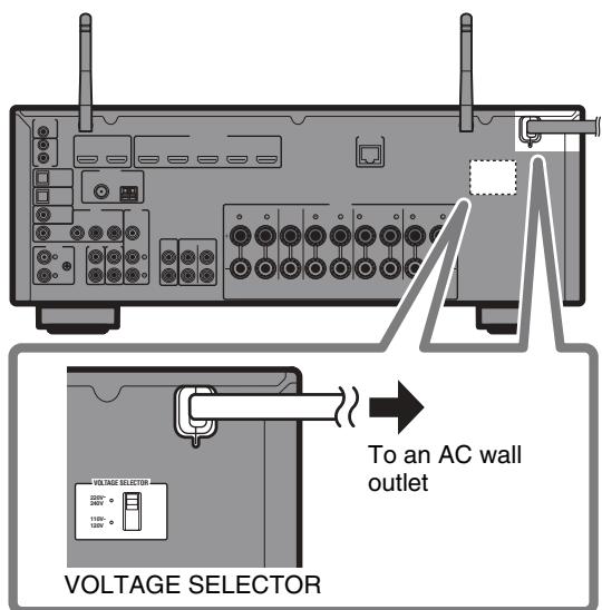 YAMAHA RXV685 - Plug the power cable into an AC wall outlet. - 1