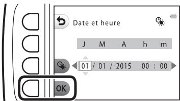 NIKON S33 - Régler la date et l'heure, et appuyez sur la commande polyvalente 4 (OK). - 1