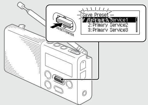 SONY XDR-P1DBP - Préréglage des stations dans la liste de préréglage - 2