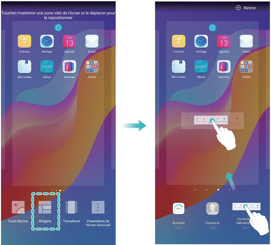 HONOR Smartphone8A2020 - Gérer les widgets de votre écran d'accueil - 1