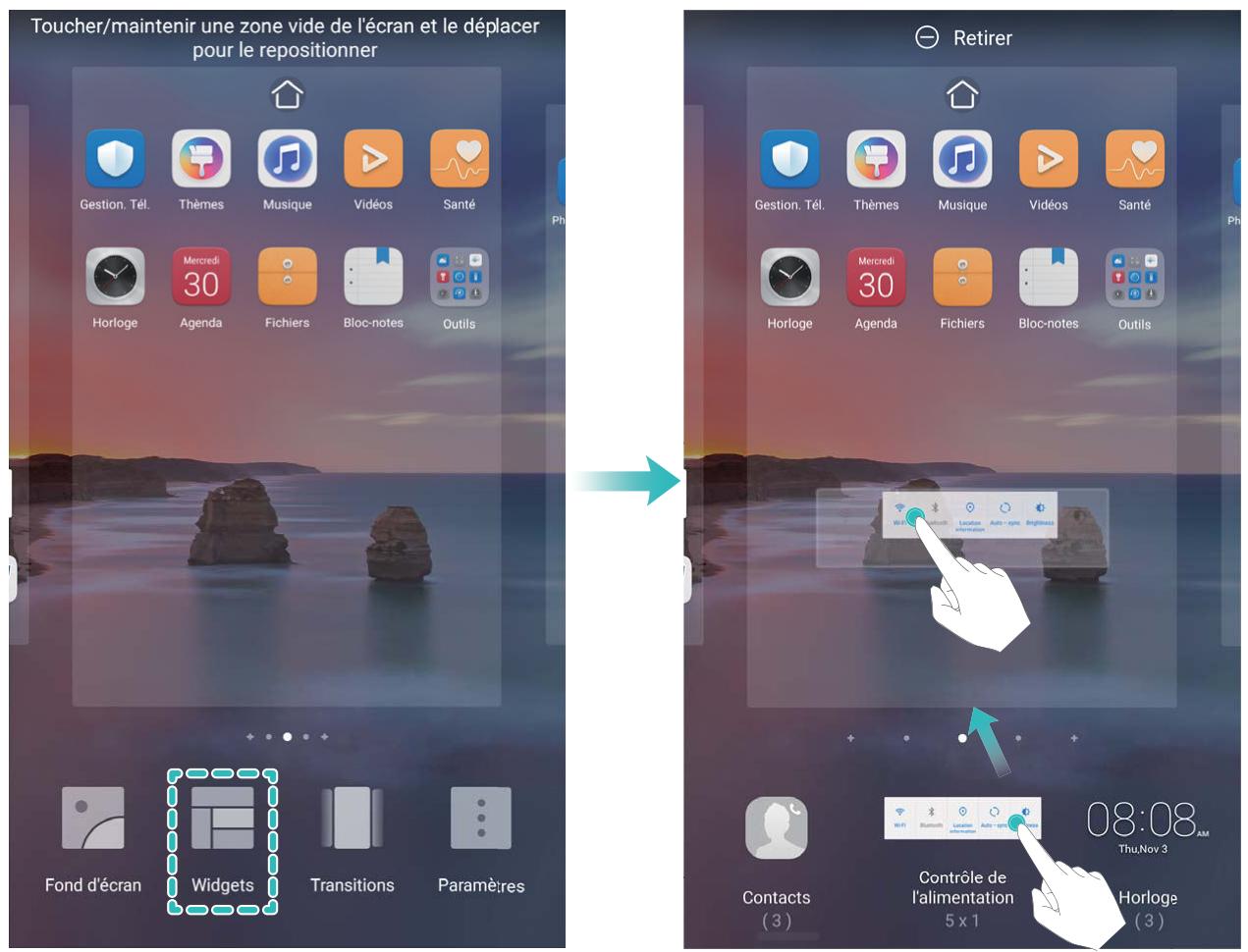 HONOR Smartphone8A2020 - Gérer les widgets de votre écran d'accueil - 1