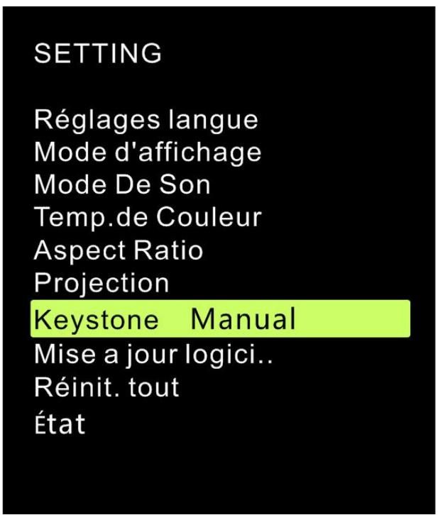 VIVITER O3PLUS NOIR - Régler la correction trapezoidale - 1