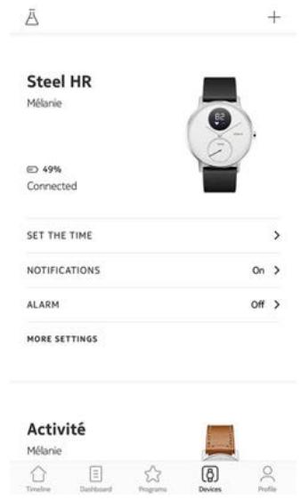 NOKIA STEEL HR BLANCHE - Activation d'une alarme - 1
