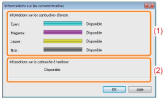 CANON LBP7018C - Vérification de l'état des consommables - 1