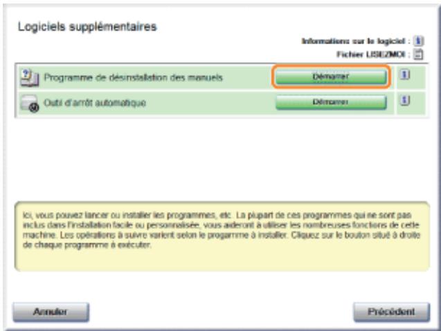 CANON LBP7018C - Déinstallation du manuel électronique - 3