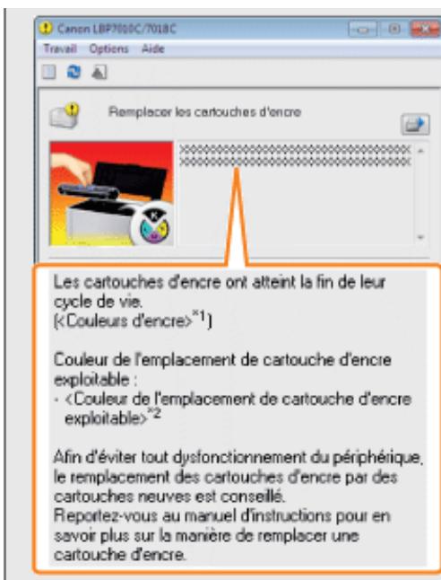 CANON LBP7018C - Remplacement de la cartouche d'encre - 1