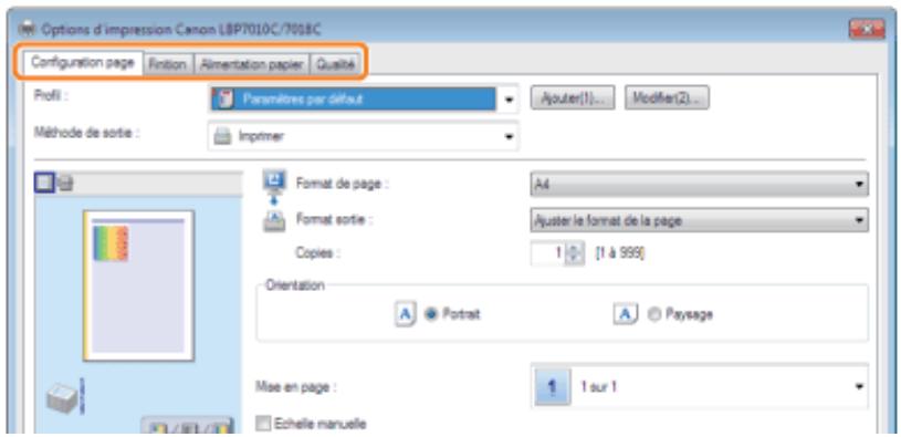 CANON LBP7018C - - Enregistrement des options d'impression fréquemment utilisées (ajout/modification/suppression de profils) - 5