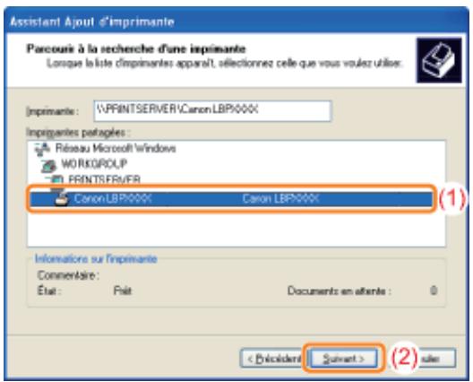 CANON LBP7018C - Sélectionnez une imprimante partagée. - 1