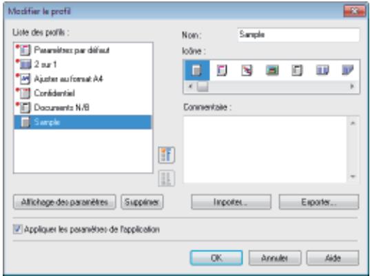 CANON LBP7018C - Modifiez les informations concernant un profil. - 1