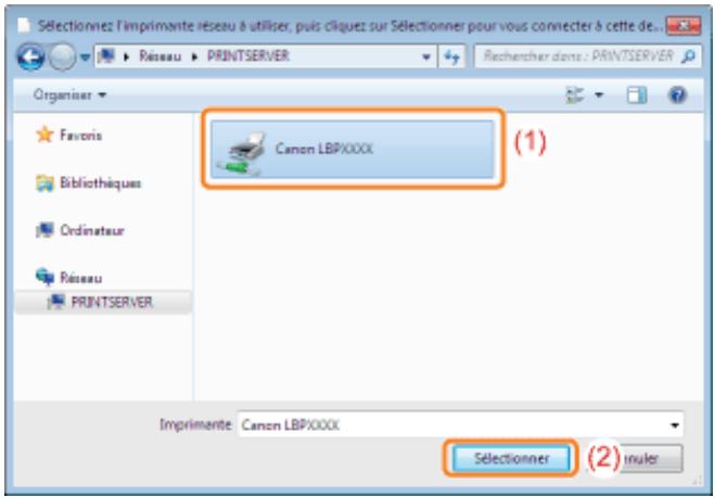 CANON LBP7018C - Installation à partir du dossier des imprimantes - 8