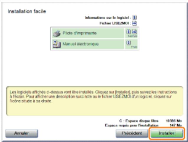 CANON LBP7018C - Cliquez sur [installer]. - 1