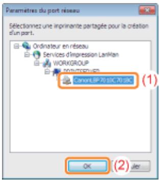 CANON LBP7018C - Sélectionnez une imprimante partagée. - 1