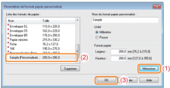 CANON LBP7018C - Enregistrez le format papier personnalisé. - 1