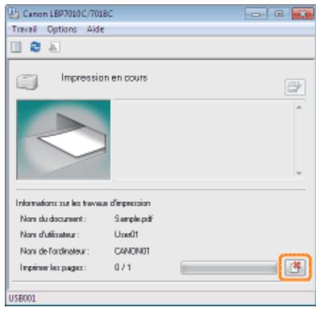 CANON LBP7018C - Si vous ne parvenez pas à annuler un travail - 2