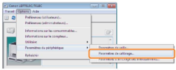 CANON LBP7018C - Si le calibrage n'est pas exécuté automatiquement - 2
