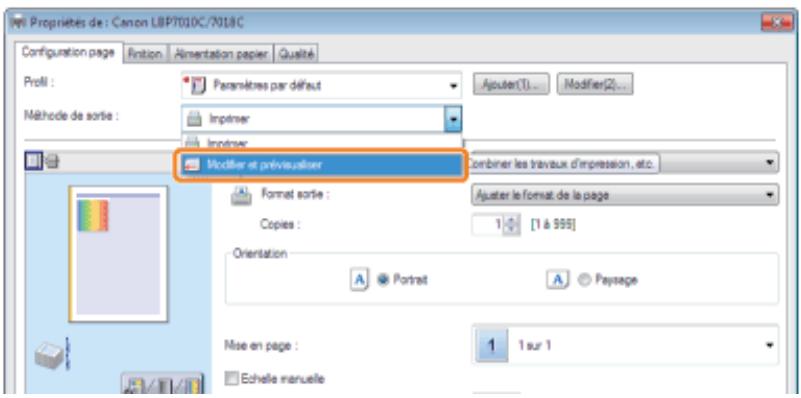 CANON LBP7018C - Utilisation de l'aperçu pour définir les paramètres - 7