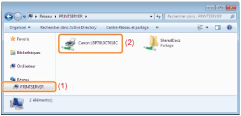 CANON LBP7018C - Vérifiez les imprimantes du serveur d'impression. - 1
