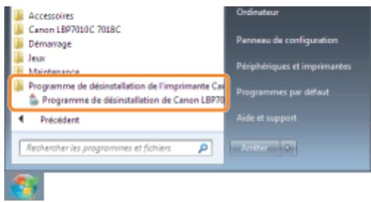 CANON LBP7018C - - [Tous les programmes] ou [programmes], dans le menu [démarrer] - 1