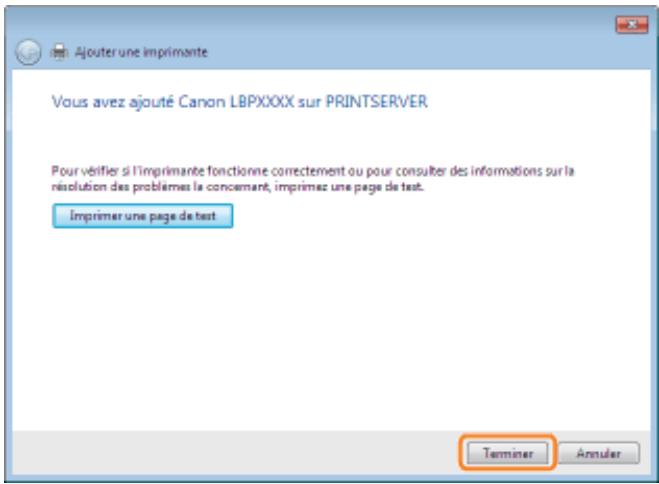 CANON LBP7018C - Cliquez sur [terminer]. - 1