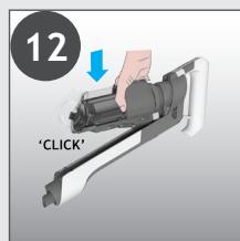 HOOVER HF201H - PULIZIA DEL FILTRO E DEL CONTENITORE RACCOGLIPOLVERE - 12