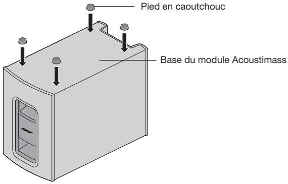 BOSER CINEMATE 220 - Fixation des pieds en caoutchouc au module acoustimass - 1