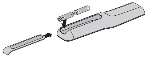 BOSER CINEMATE 220 - Mise en place des piles de la télécommande - 1