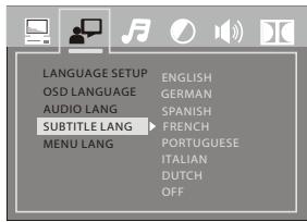 PROLINE MDVD62IP - Configuration des langues - 1