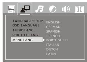 PROLINE MDVD62IP - Option MENU language - 1