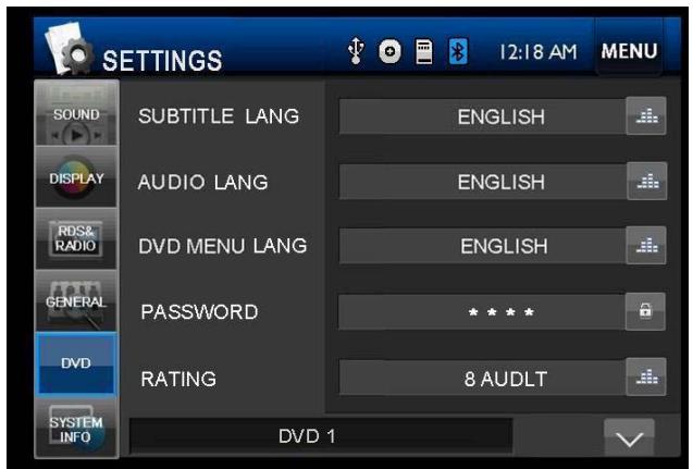 TAKARA CDD 1227 BT - Menu configuration DVD - 1