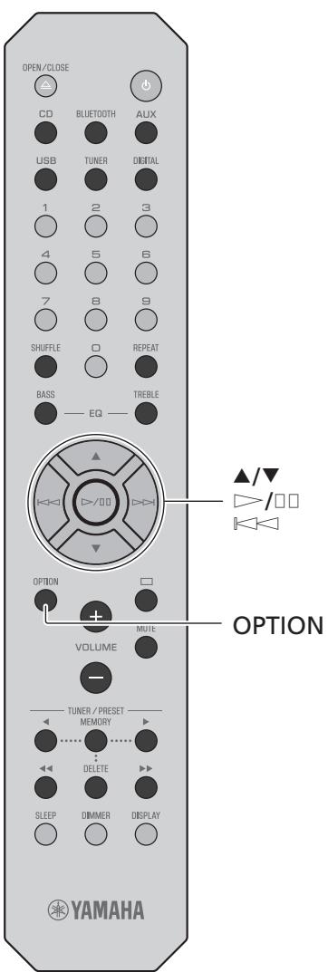 YAMAHA MCR-B270 - Réglage de l'équilibre (valeurs par défaut en caractères gras) - 1