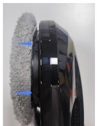 EZICLEAN WINDOBOT - Étape 4. Installes le chiffon de nettoyage et l'anneau de nettoyage, verrouillez correctement le cable de sécurité. Assurez-vous que l'anneau de nettoyage est parfaitement recouvert par le chiffon de nettoyage et placez l'anneau de nettoyage sur la roue de nettoyage correctement afin d'éviter toute fuite d'air. - 4