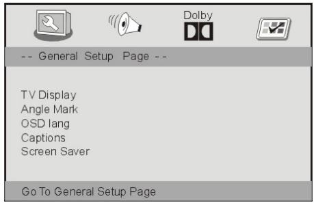 PROLINE DVDP761W - Page de configuration générale (General) - 1