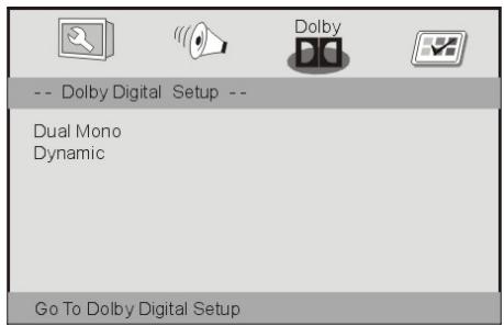PROLINE DVDP761W - Page de configuration dolby digital - 1