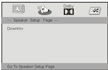 PROLINE DVDP761W - - Page de configuration des haut-parleurs (speaker) - 1