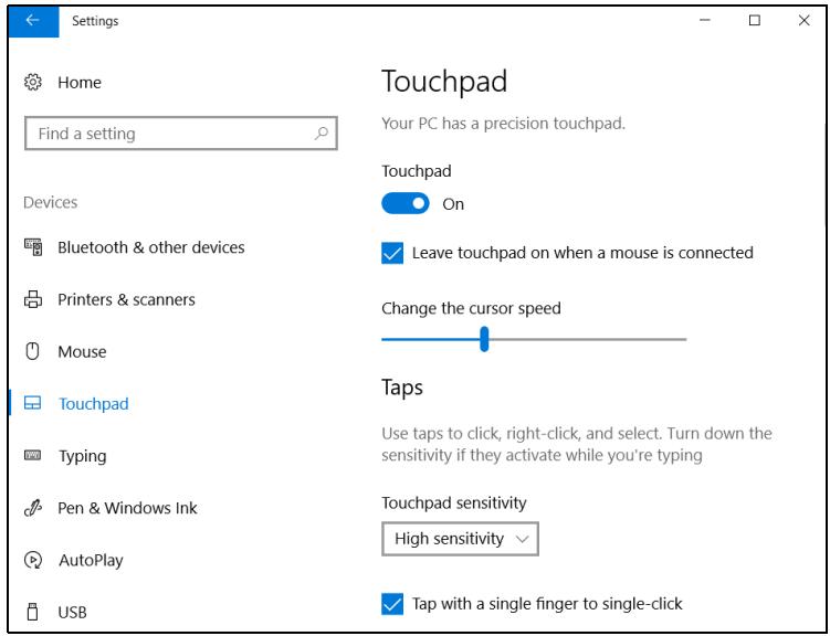 TCL NC - Changer les paramètres du touchpad - 4