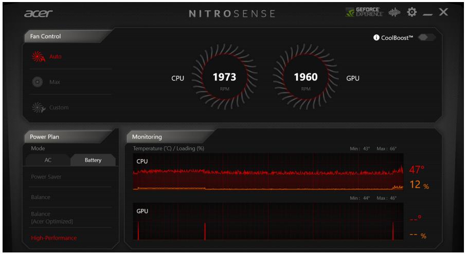 TCL NC - L'écran principal de nitrosense - 1