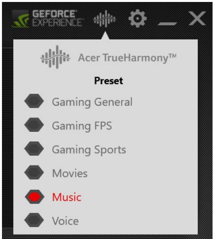 TCL NC - Paramètres de nitrosense et acer trueharmony™ - 2