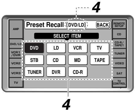 PIONEER VSA-AX10AI - Pour rappeler des réglages stockés dans la télécommande - 4