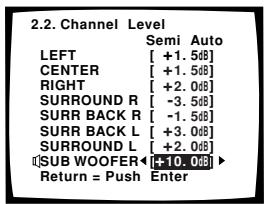PIONEER VSA-AX10AI - CHANNEL LEVEL (équilibrage du canal) - 1