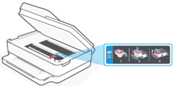 HP ENVY PRO 6432E - Localisation du numéro de cartouche sur l'imprimante - 1