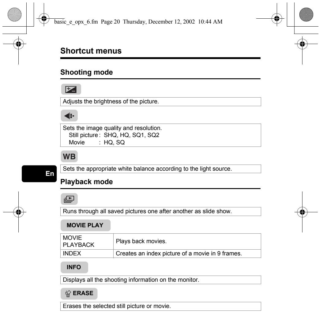 OLYMPUS Stylus 300/400 - How to use the menus - 23