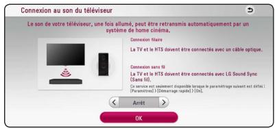 LG LHB655 - Connexion au son du téléviseur - 1