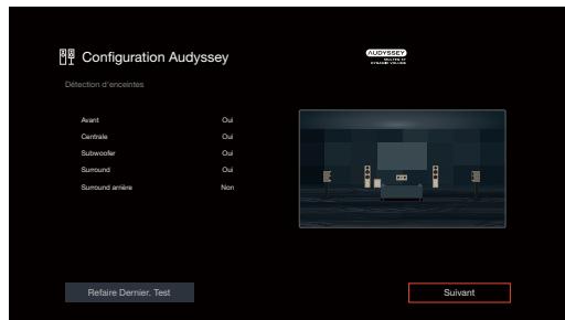 DENON AVR-X2800H - Lorsque l'enceinte détectée est affichée, sélectionnez "suivant" puis appuyez sur ENTER. - 1