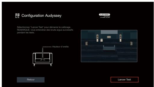 DENON AVR-X2800H - Lorsque l'écran suivant est affiché, sélectionnez "lancer test" puis appuyez sur ENTER. - 1