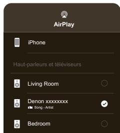 DENON AVR-X2800H - Appuyez sur l'icône airplay pour sélectionner cet appareil. - 1