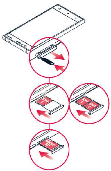 NOKIA noria 3 ds + muvit - Insérer la CARTE SIM et la CARTE mémoire - 1