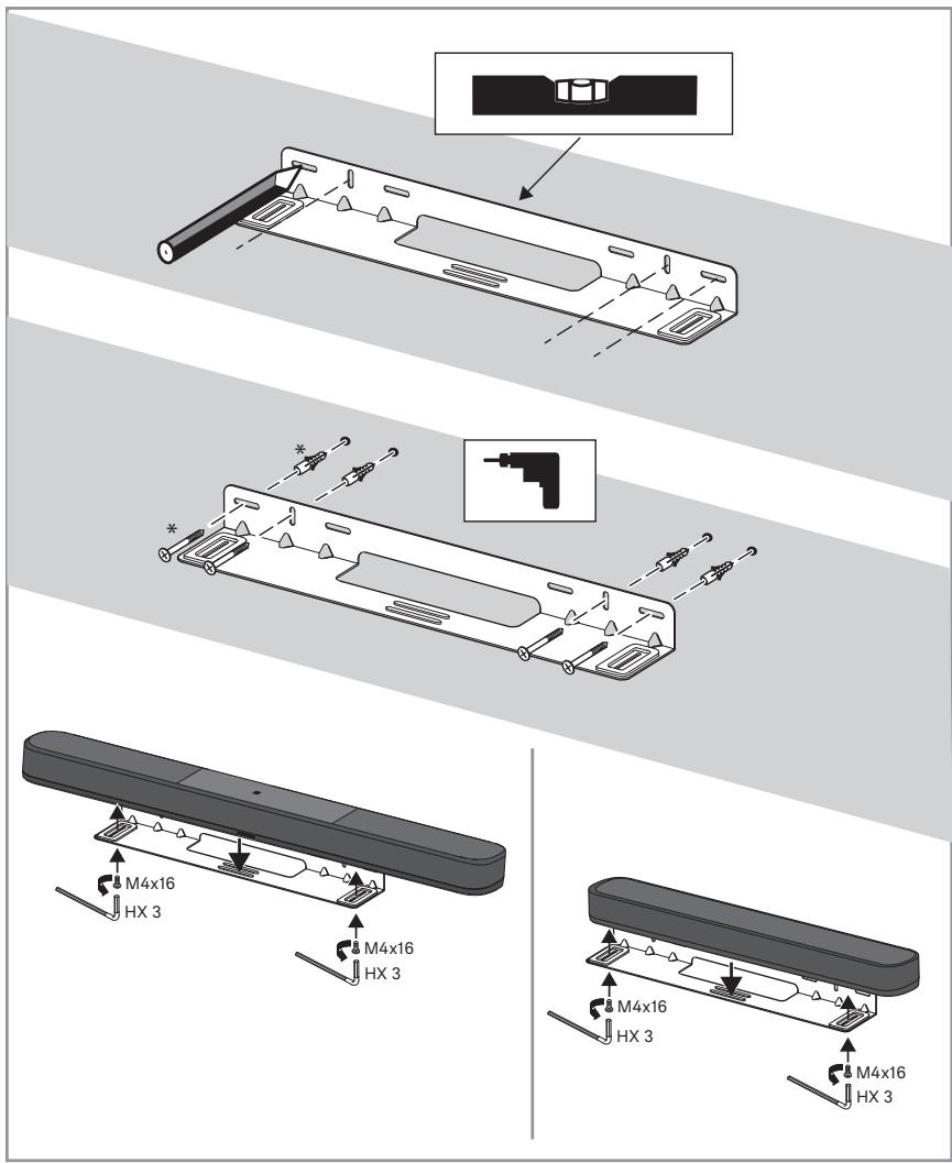 SENNHEISER Ambeo Soundbar - Monter la soundbar sur le mur - 1