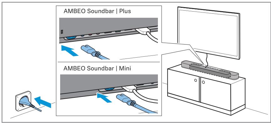 SENNHEISER Ambeo Soundbar - Raccorder l'ambeo soundbar au secteur - 1